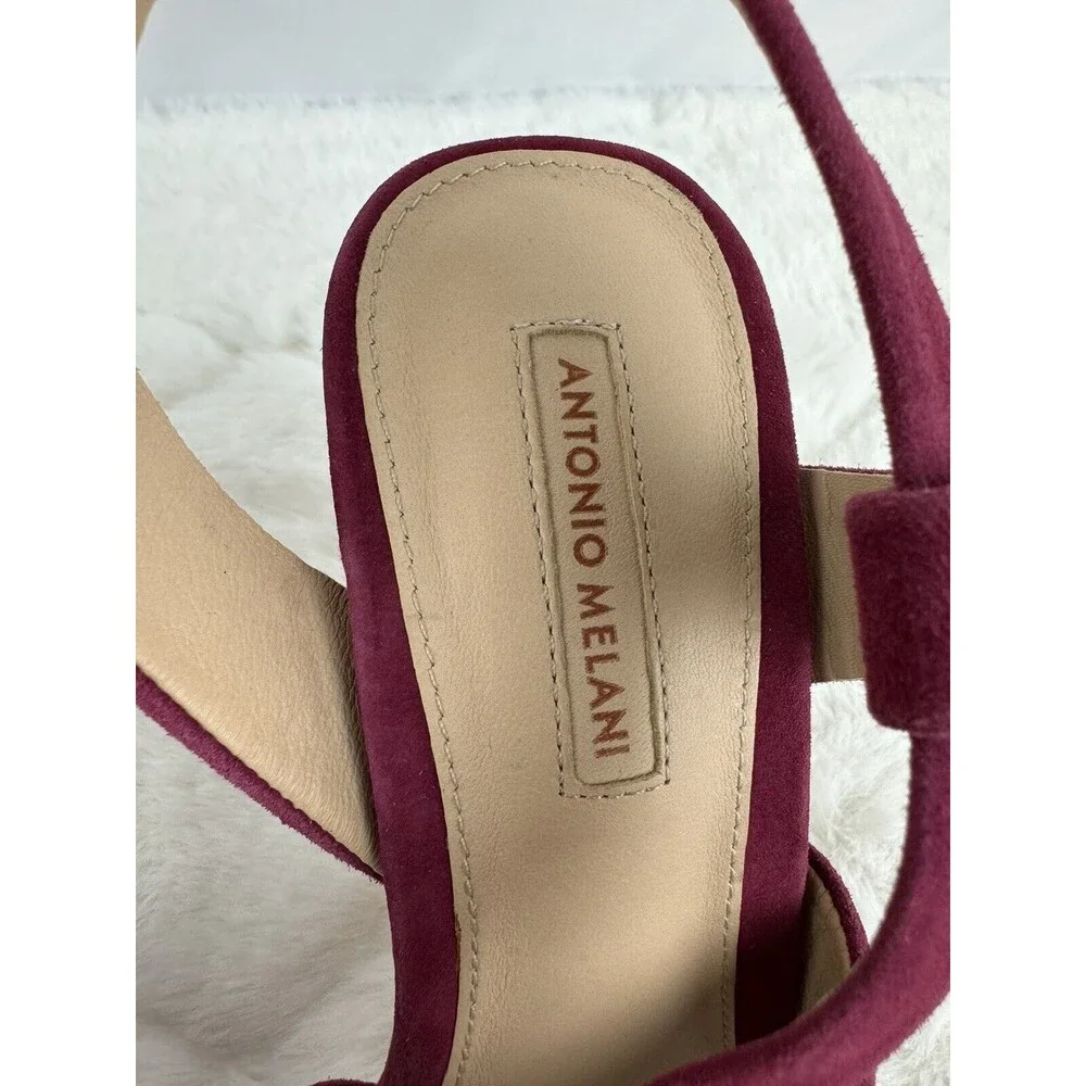 Antonio Melani Purple Pink Layren Suede Slingback Block Heel Sandals Women’s 8M